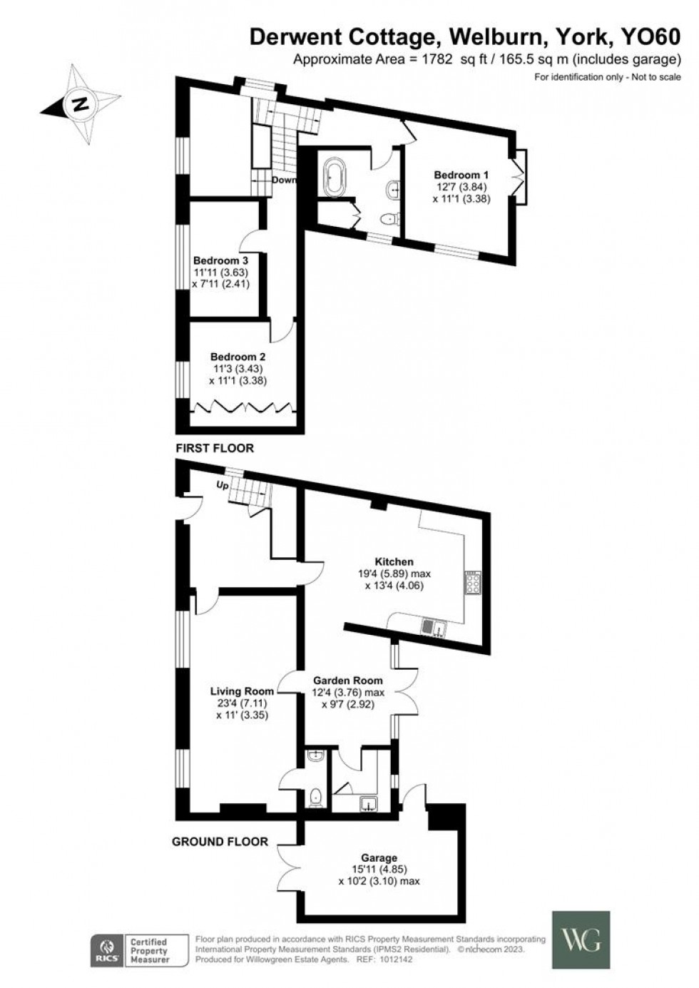 Floorplan for Derwent Cottage, Welburn, York, North Yorkshire, YO60 7DX