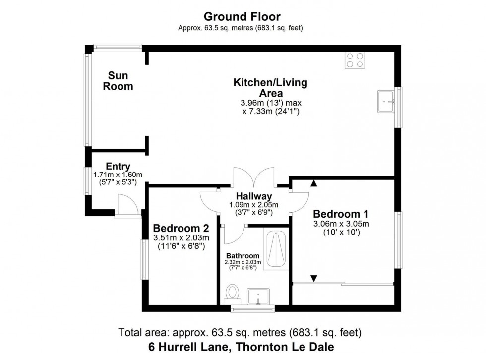 Floorplan for 6 Hurrell Lane, Hurrell Court, Thornton-Le-Dale, Pickering, YO18 7QR