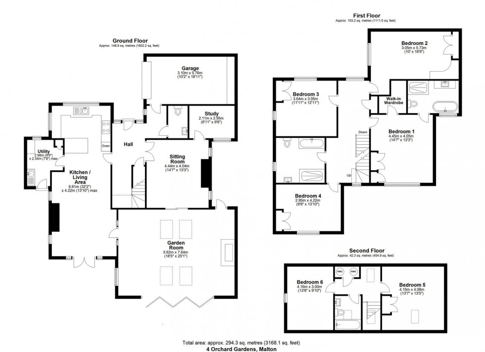 Floorplan for 4 Orchard Gardens, Malton, North Yorkshire, YO17 7NA