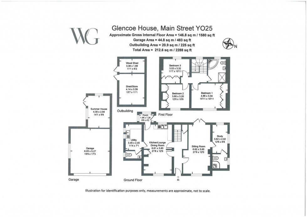 Floorplan for Glencoe House, Main Street, Bainton, Driffield, YO25 9NE
