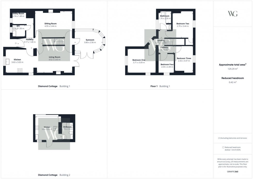Floorplan for Diamond Cottage & Diamond Den, Butterwick, Brawby, Malton, YO17 6PS