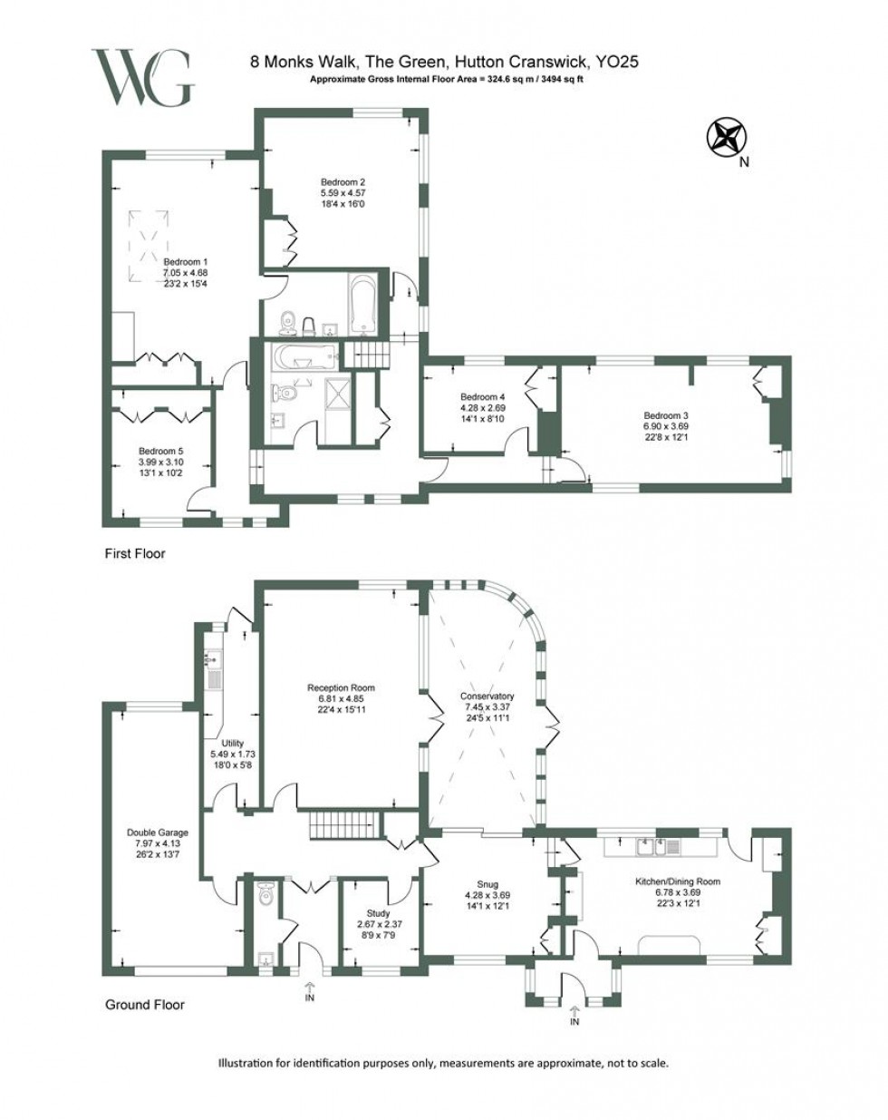 Floorplan for Monks Walk, 8 The Green, Cranswick, Driffield, YO25 9QU