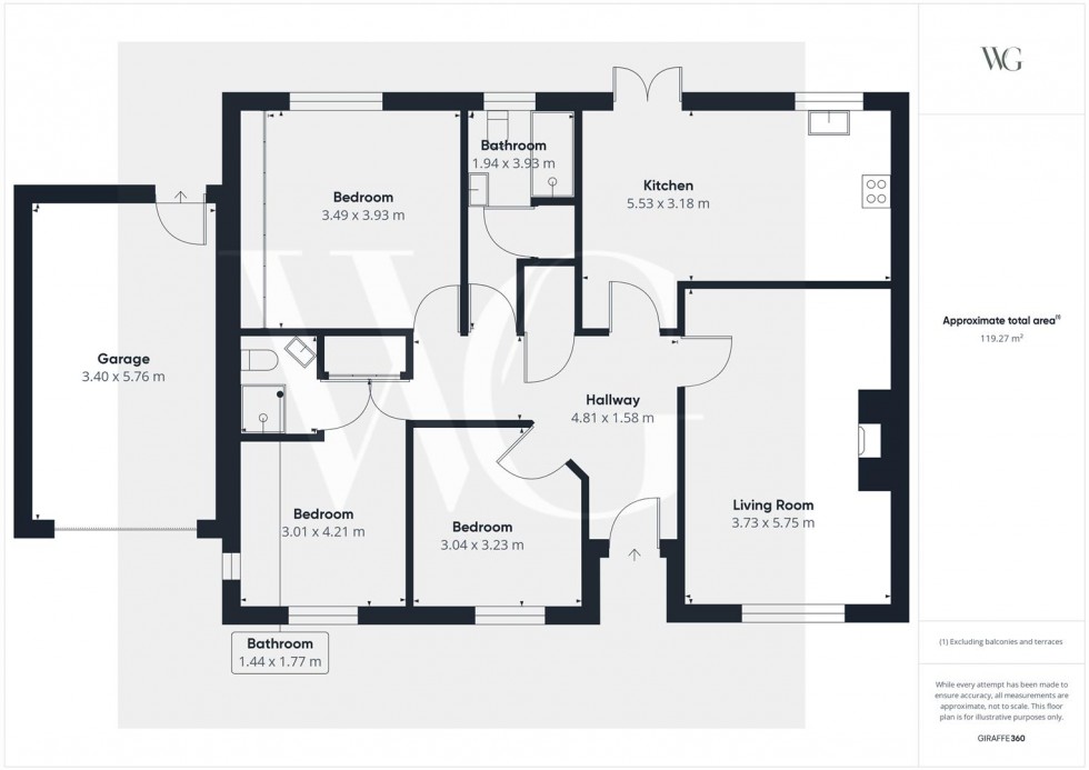 Floorplan for 3, Brier Park, Nawton, York, North Yorkshire, YO62 7SG