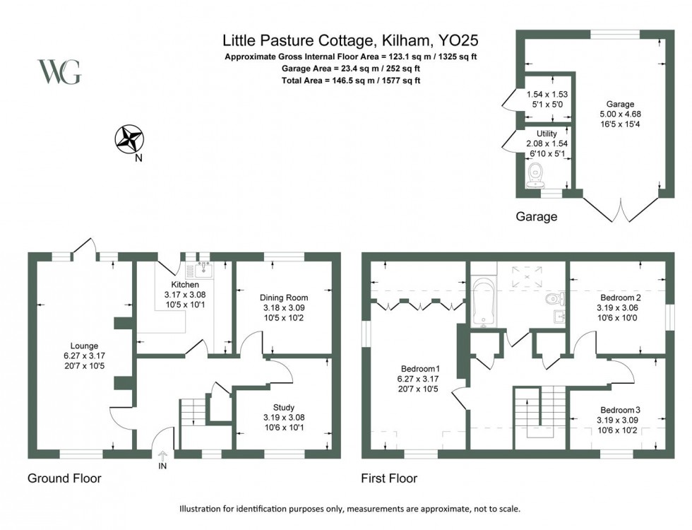 Floorplan for Little Pasture Cottage, West End, Kilham, Driffield, YO25 4RR