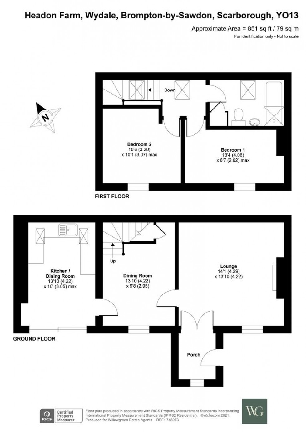 Floorplan for Barn Cottage, Headon Farm, Wydale, Brompton-By-Sawdon, Scarborough, North Yorkshire, YO13 9DG