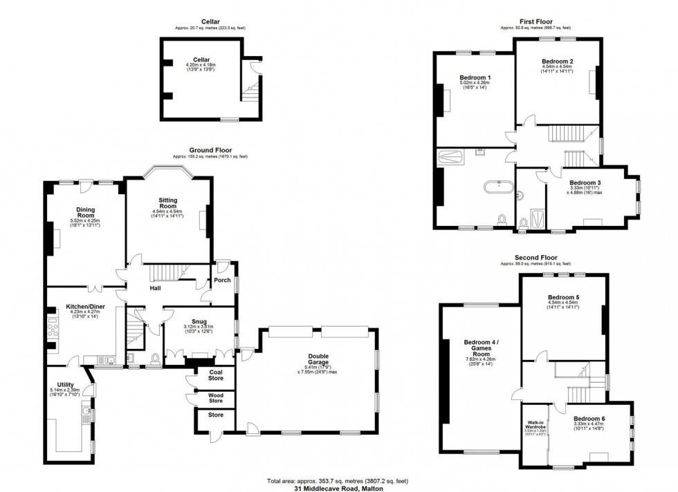 Floorplan for Lyndhurst, 31 Middlecave Road, Malton. North Yorkshire, YO17 7NE