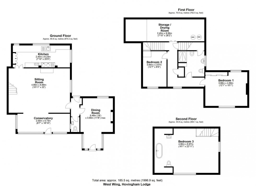 Floorplan for West Wing, Hovingham Lodge, Hovingham, York, YO62 4NA