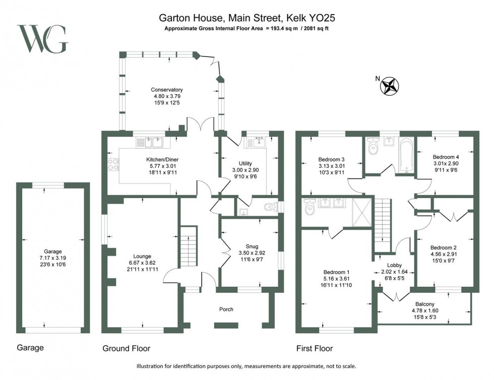 Floorplan for Garton House, Main Street, Kelk, Driffield, YO25 8HL