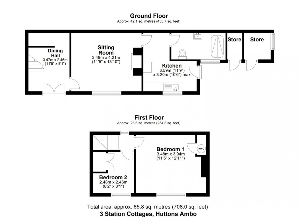 Floorplan for 3, Station Cottages, Water Lane, Huttons Ambo, York, YO60 7HQ