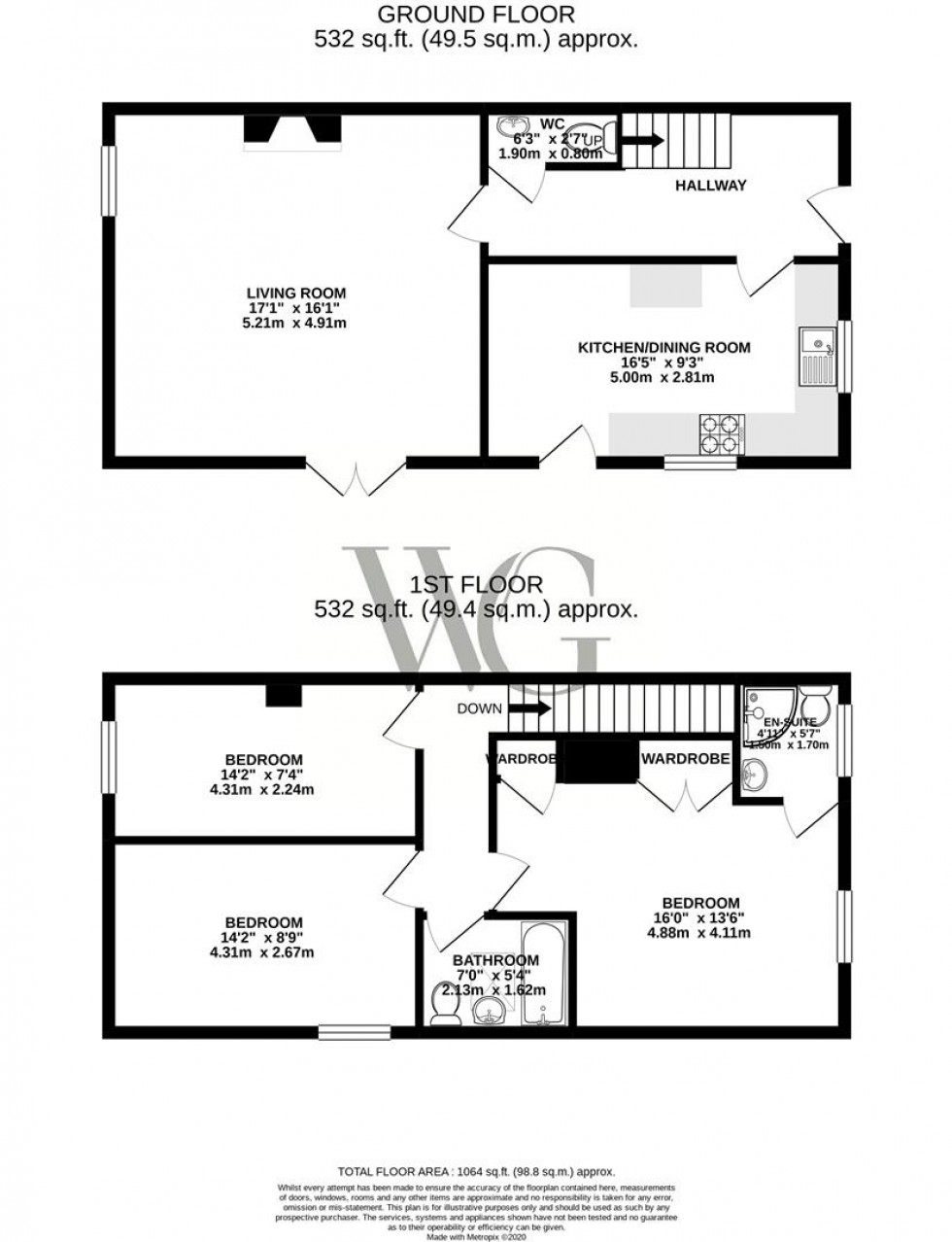 Floorplan for 1 Post Box Cottage, Butterwick, Brawby, Malton, YO17 6PS