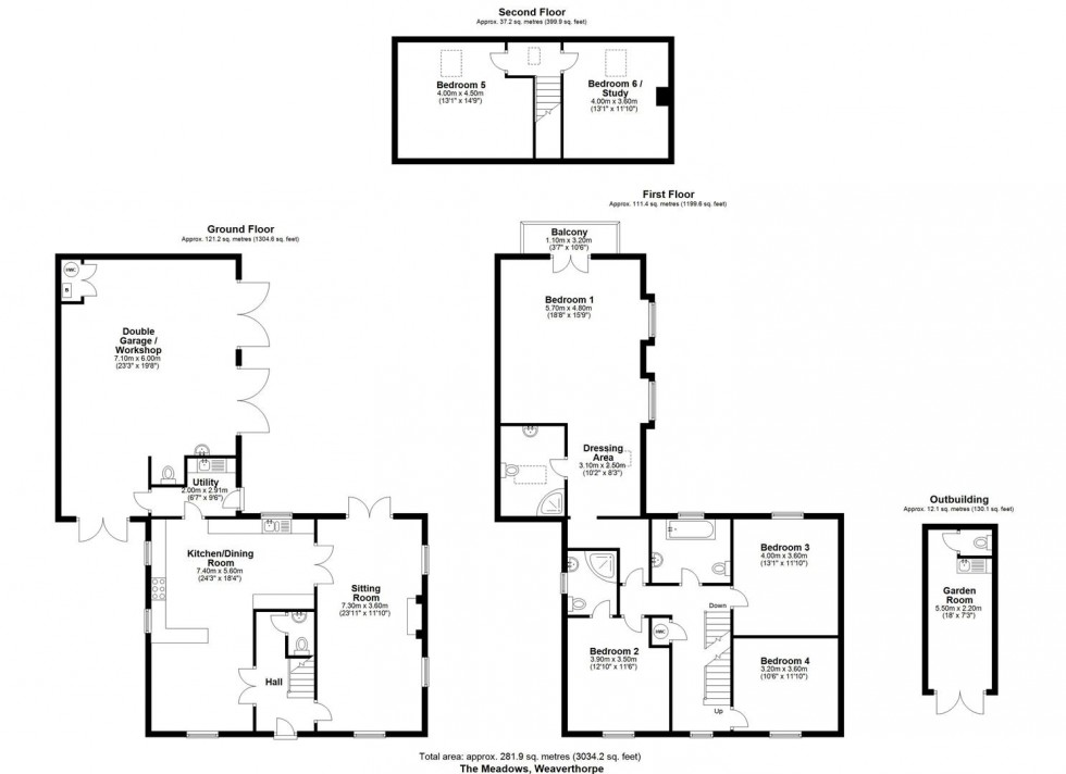 Floorplan for The Meadows, Weaverthorpe, Malton, North Yorkshire, YO17 8EY