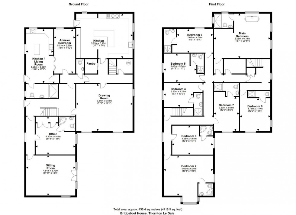 Floorplan for Bridgefoot House, Chestnut Avenue Thornton-Le-Dale, Pickering, YO18 7RR