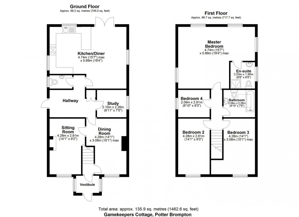 Floorplan for Gamekeepers Cottage, Main Street, Potter Brompton, Scarborough, YO12 4PE