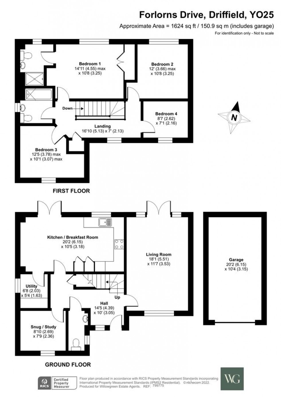 Floorplan for 34 Forlorns Drive, Driffield, YO25 5BR