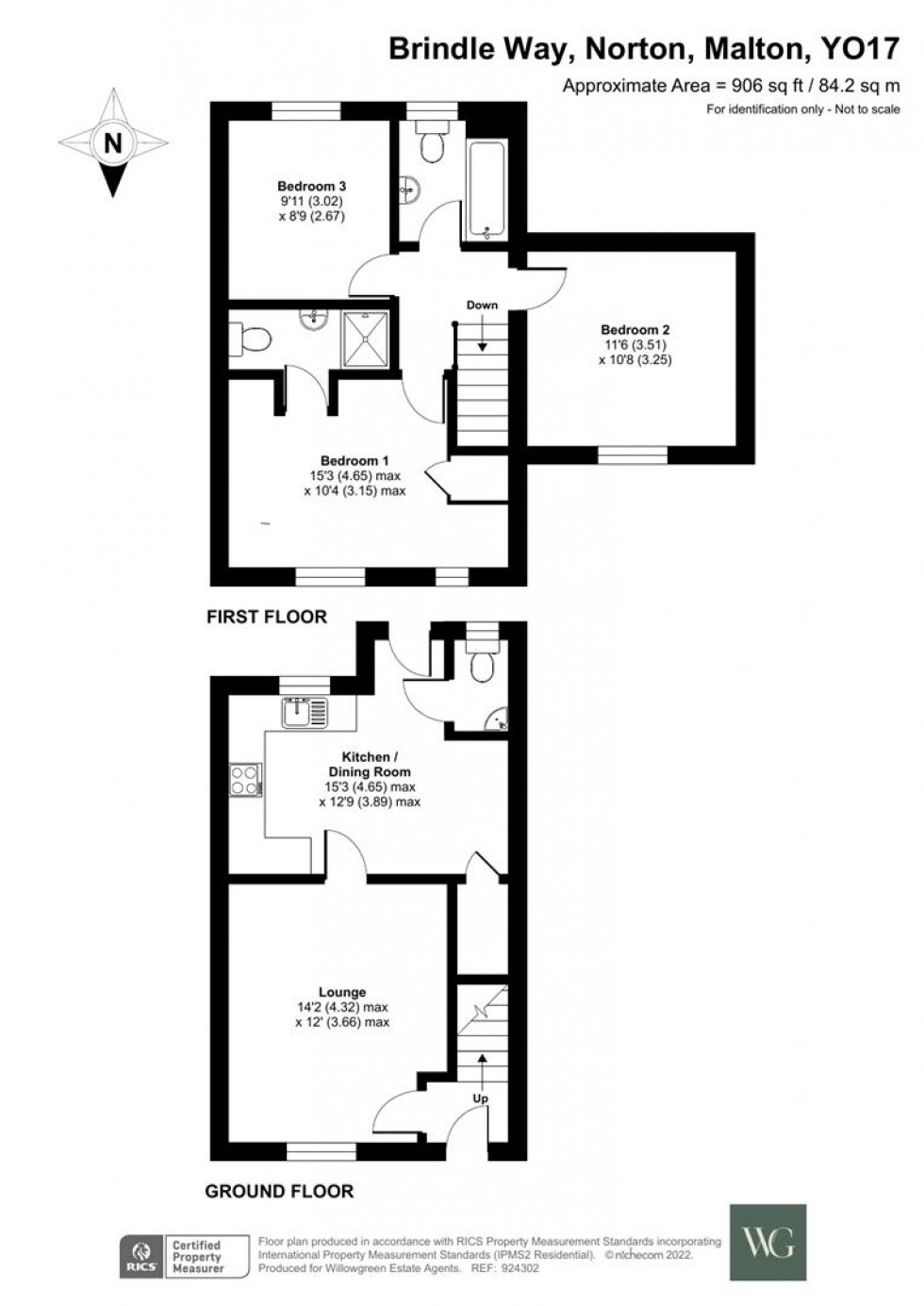 Floorplan for 4 Brindle Way, Norton, Malton, North Yorkshire YO17 8BA