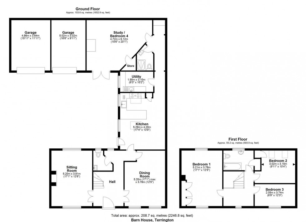 Floorplan for Barn House, South Back Lane, Terrington, York, YO60 6PX