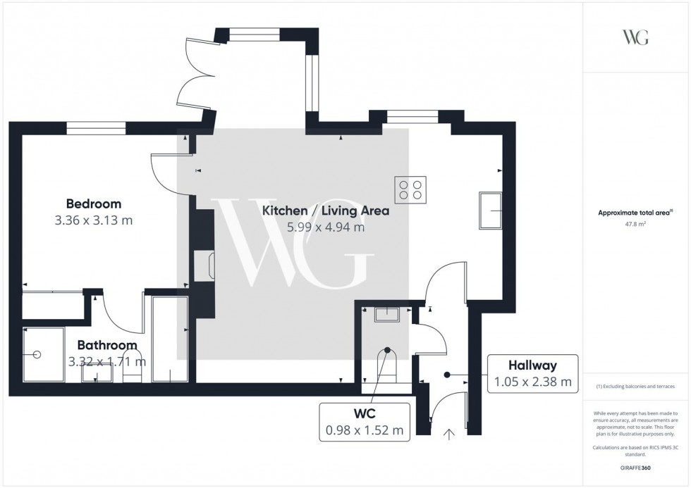 Floorplan for Apartment 4, Leat House, 71 Welham Road, Norton, Malton