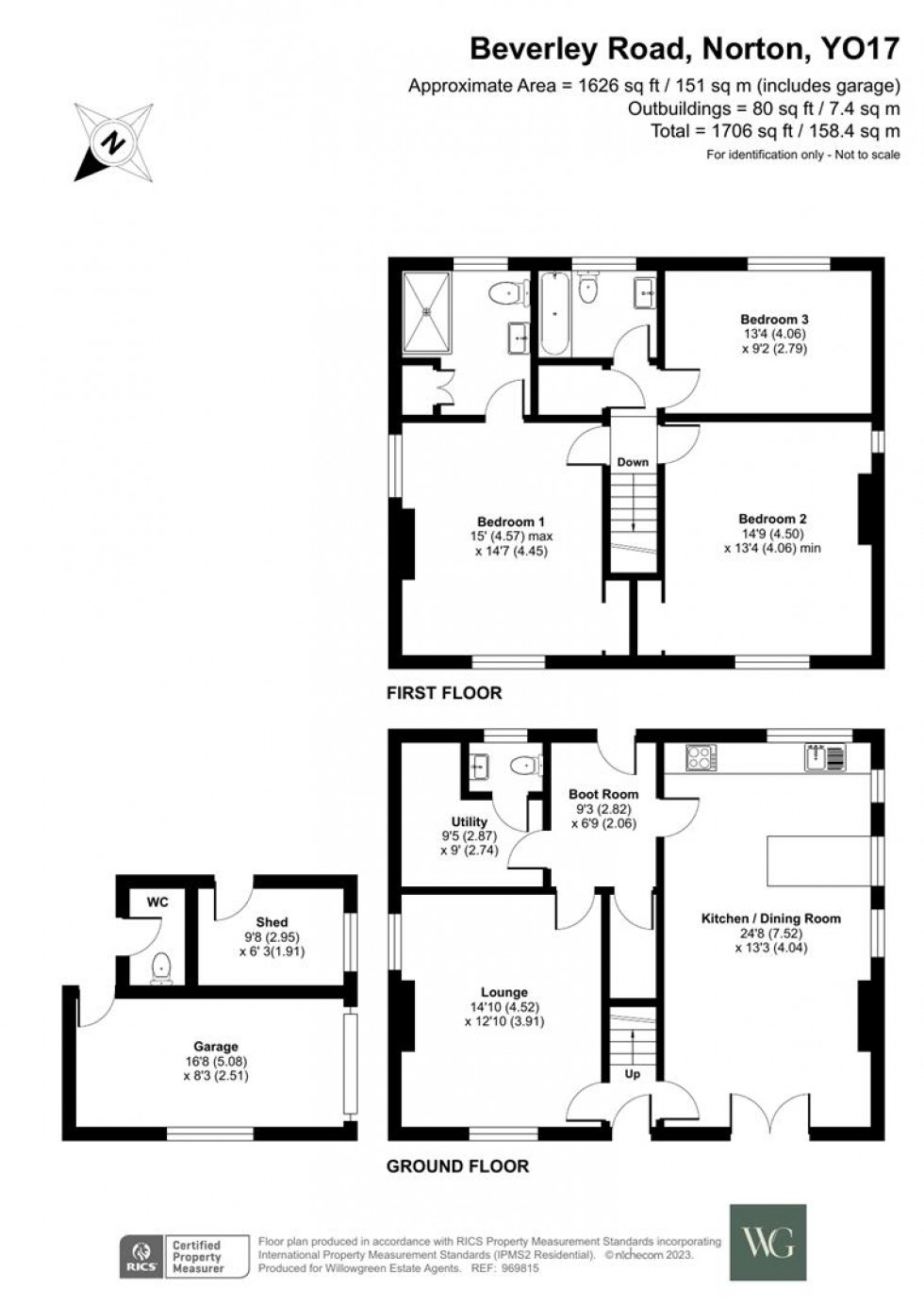 Floorplan for Westfield Farm Cottage, Beverley Road, Norton, Malton, YO17 9PL