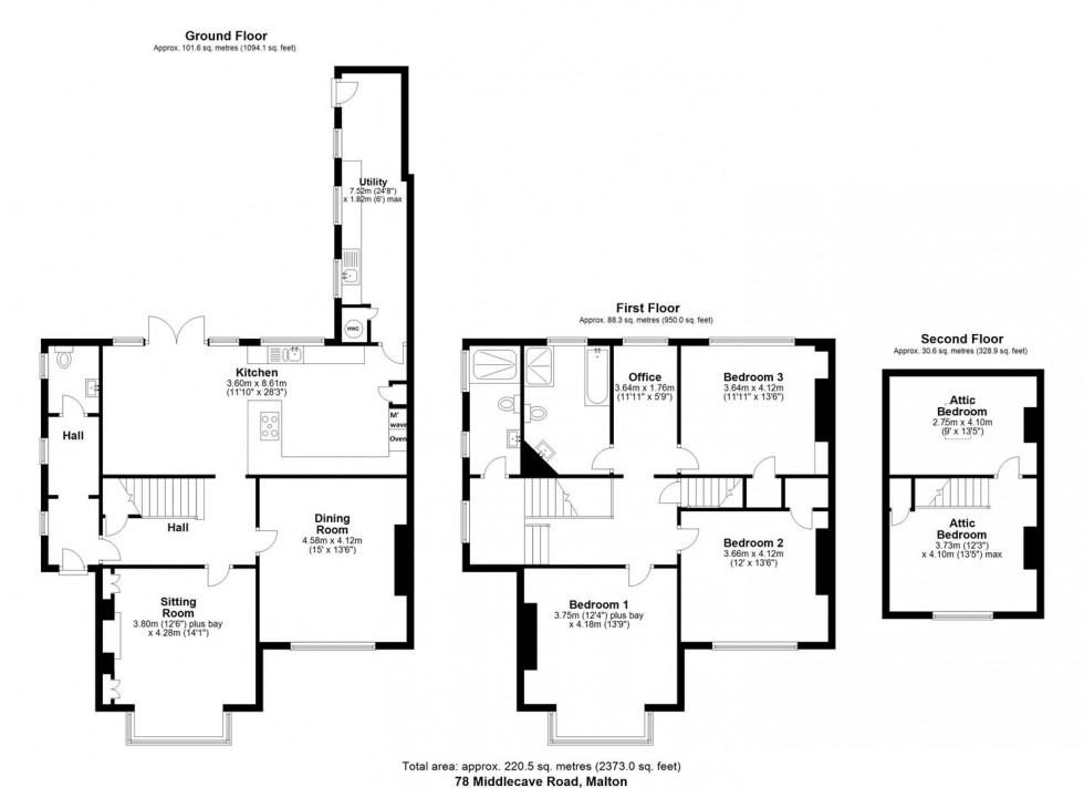 Floorplan for Norlands, 78 Middlecave Road, Malton, North Yorkshire, YO17 7NQ