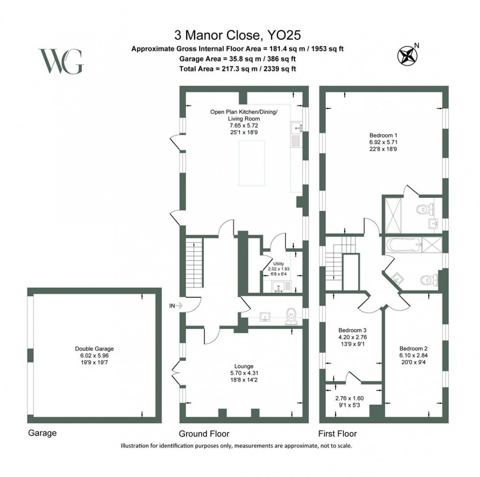 Floorplan for 3 Manor Close, Cranswick, Driffield, YO25 9HB